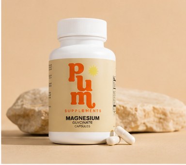 Plum Supplements Magnesium Glycinate bottle with capsules