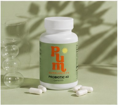 Plum Supplements Probiotic 40 Billion with Prebiotics bottle